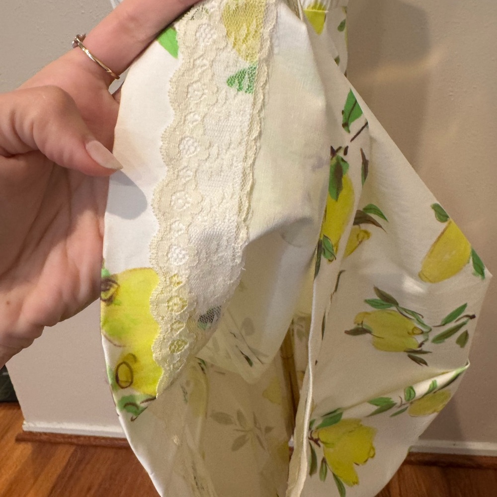 Kate Spade Lyric White and Yellow Lemon Print Dress Size 8 - Picture 8 of 10